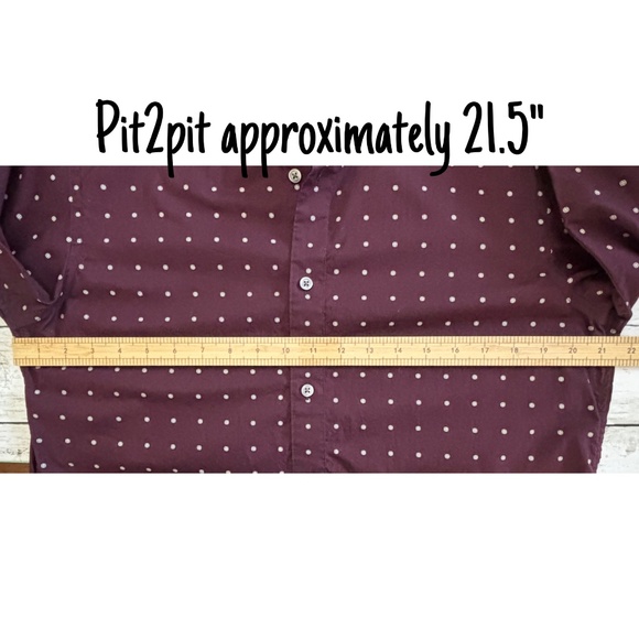 Banana Republic Men’s Standard Fit Non-Iron Burgundy Dress Shirt (Size M) - Picture 8 of 10